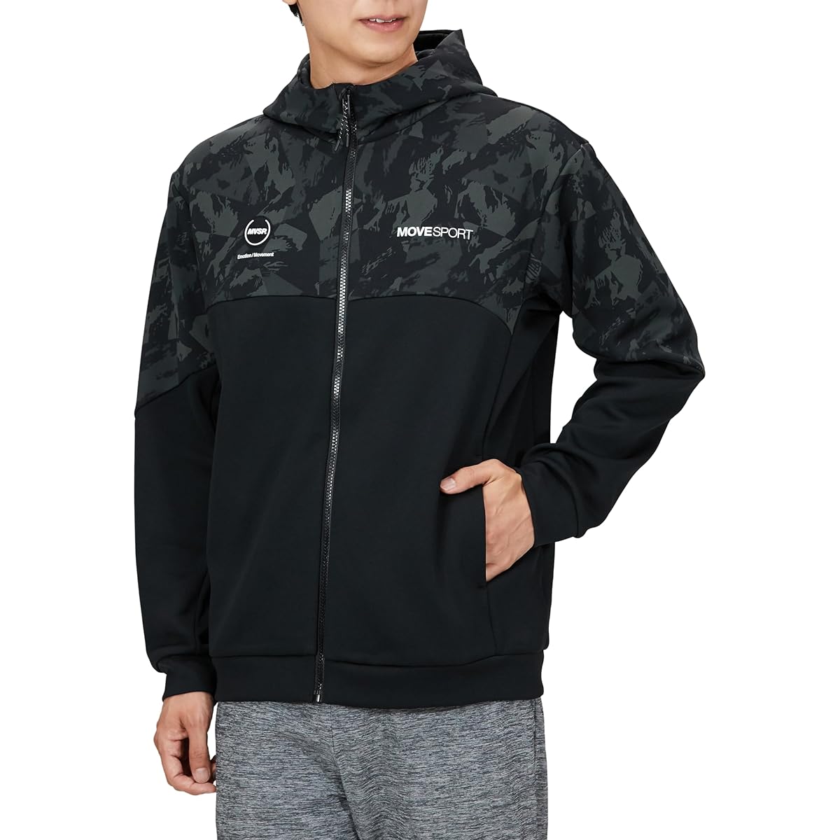 [DESCENTE] Sweatshirt Full Zip Cover (both available) S.F.TECH SHIELD Allover Pattern MOVESPORT MVSP Windproof Heat Retention Stretch Sweat Absorbent Training Men's
