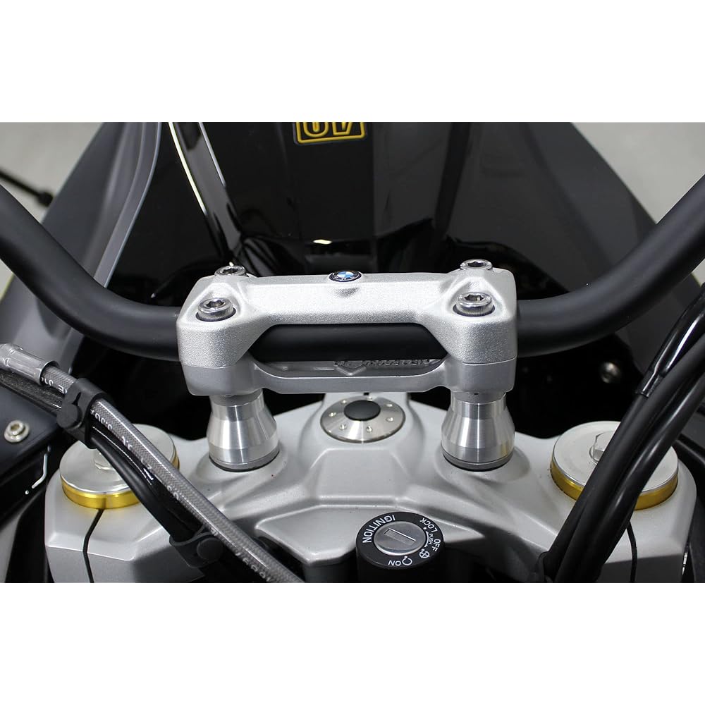 Kijima Motorcycle Bike Parts Handle Up Collar 25mm Up Left and Right Set BMW G310GS/R('17-) Aluminum Silver Finish BM-04010