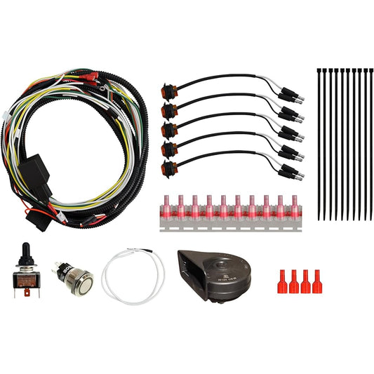 SuperATV Universal ATV/UTV Turn Signal Kit (with Toggle Turn Switch and Dash Mount Horn) - Plug and Play Easy Installation! - Compatible with Honda, Polaris, Can-Am, Kawasaki, John Deere, Arctic Cat and more