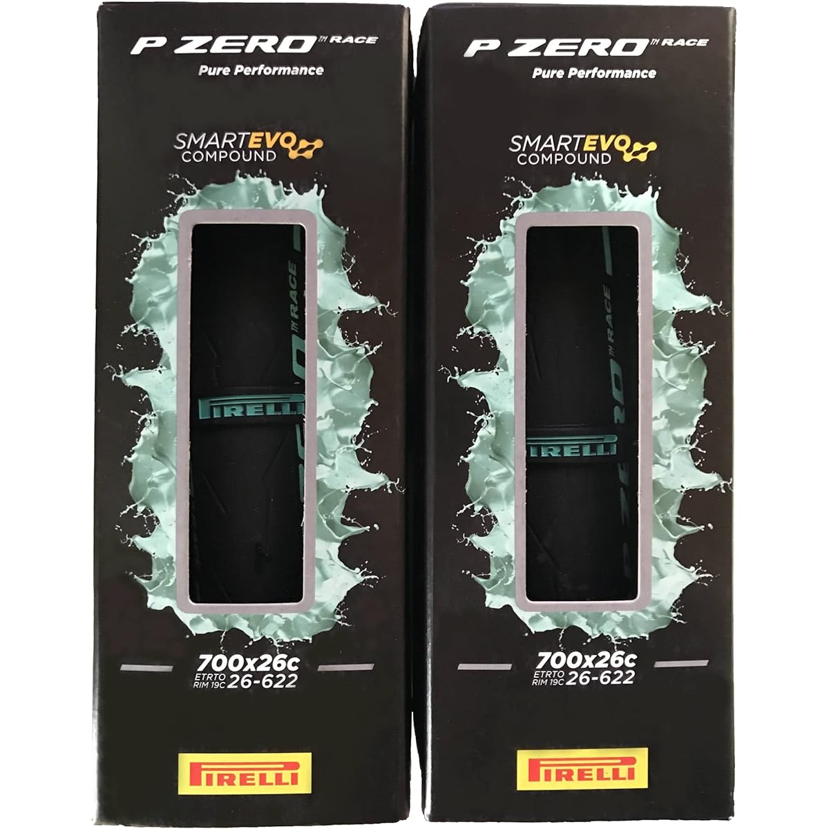 Set of 2 PIRELLI P ZERO RACE Color Edition Celeste 700x26c (New ETRTO Rim 19C 26-622) Clincher Tire [Parallel Import]