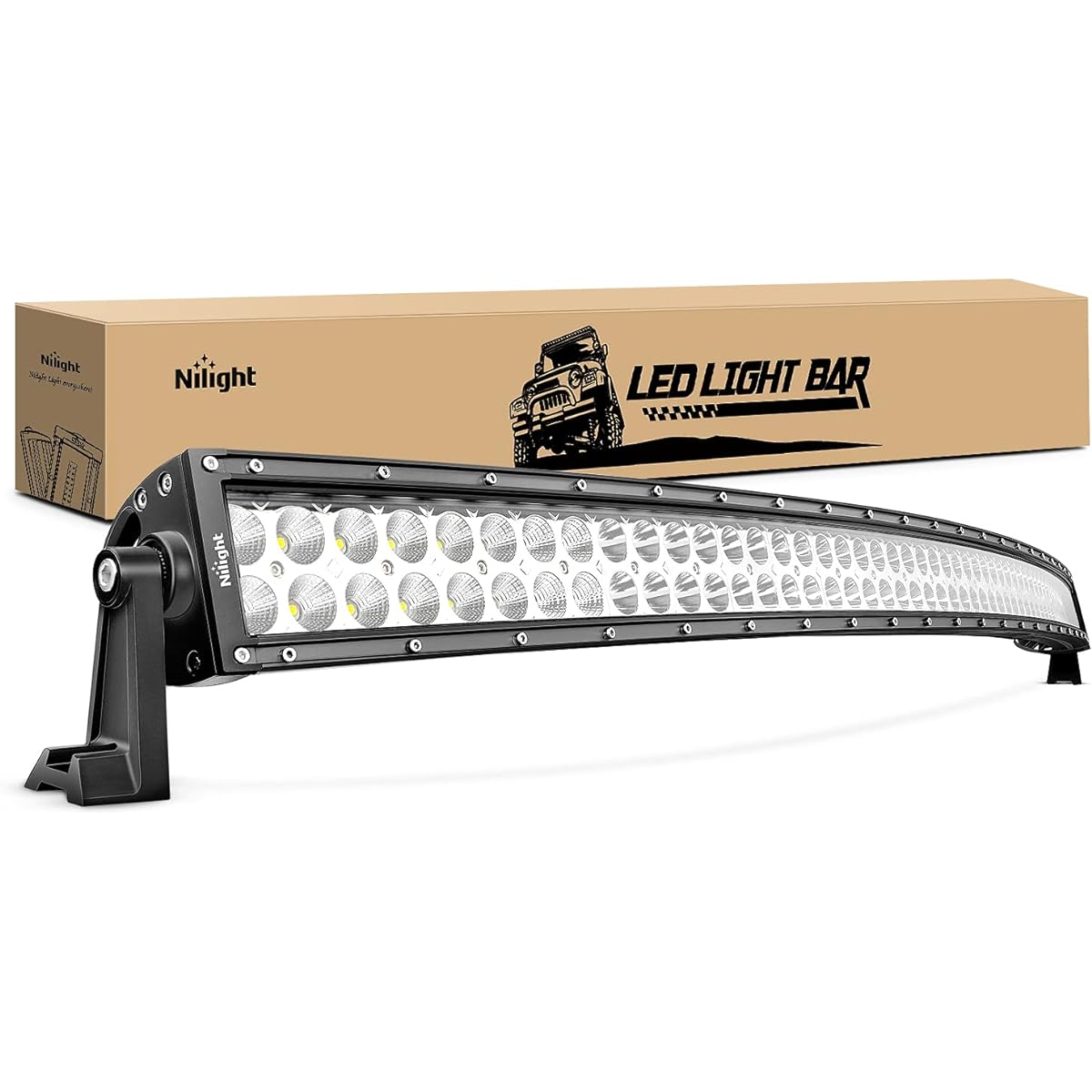 Nilight LED Light Bar 52 Inch 300W Curved LED Work Light Spot Flood Combo Driving Light Fog Lamp LED Off-Road Light Track 4x4 Tundra Chevrolet, 2 Year Warranty