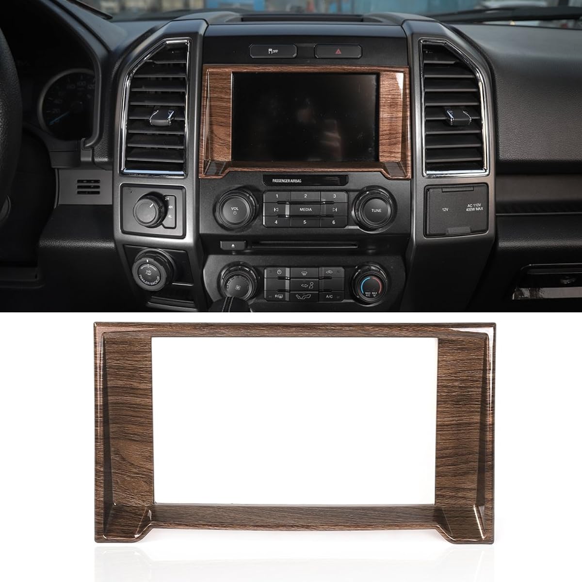 Voodonala Ford Interior Parts Air Conditioner Switch Cover CD Button Ring Trim Brown VoodonalawGTY5