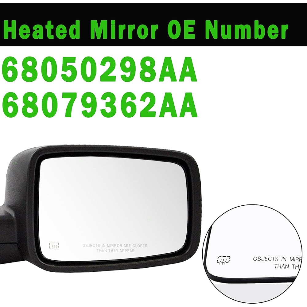 RAM passenger seat for passenger seats Right heated mirror glass 2009-2018 DODGE RAM 1500 2500 Right power heating convex mirror glass 68050298AA 68079362AA