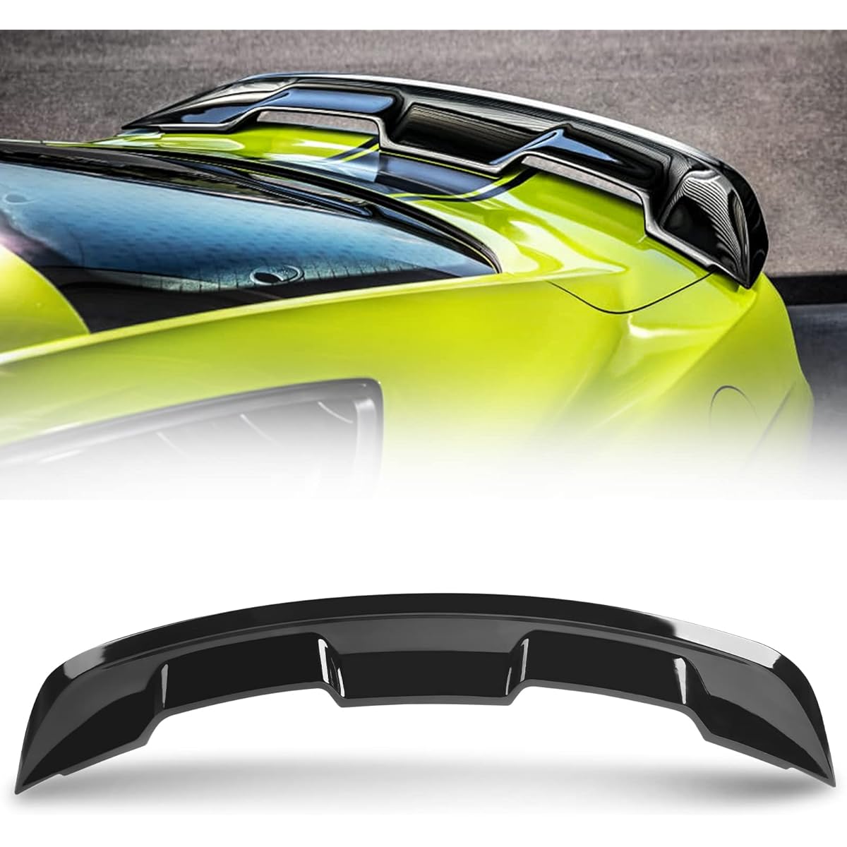 KKONEAUTO Mustang Spoiler GT Wing 2015-2022 Mustang Coupe 2DR, GT350 Style Rear Trunks Polar Black
