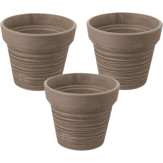 Richell Pot Planter Botany Carve Pot 20 Type Diameter 20.3 x Height 17.3cm 000898 Beige 3 pieces