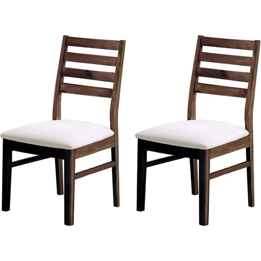 Sekikagu Dining Chair Brown Width 45 x Depth 52 x Height 89cm Set of 2 Synthetic Leather Upholstery 235943 2 Chairs Included