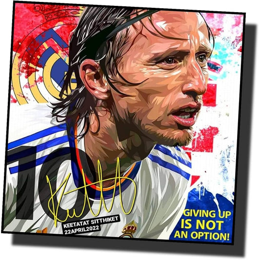 Famous Popart Gallery Luka Modric Real Madrid Overseas Soccer Art Panel Wooden Wall Hanging Poster Interior Soccer Goods