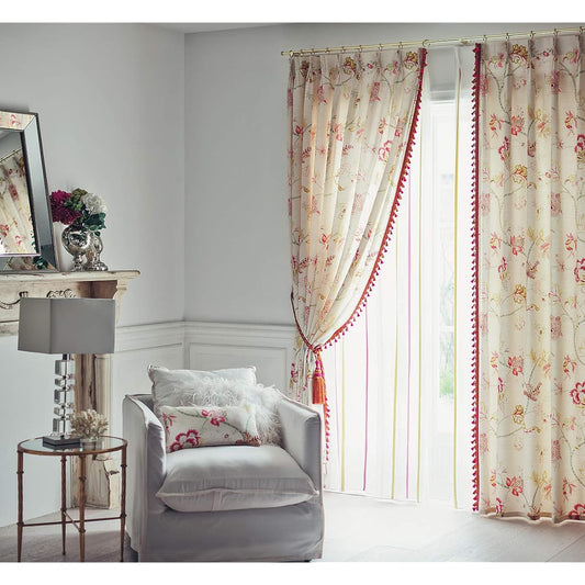 KAWASHIMA SELKON TEXTILES Fringe Curtain Beige 100x135cm 2 pieces