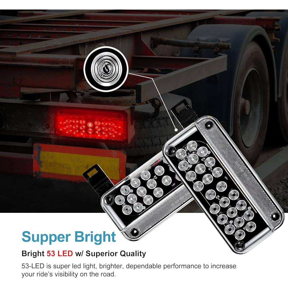 LIMICAR LED Trailer Light Kit RV Light Camped Car Tail Light 53LED Red Red Red Red LED Blake Base Black Base Clear Flex Lens Stop Turn Brake Tail Light/Numbers Plate Light Camper For Trailer Light