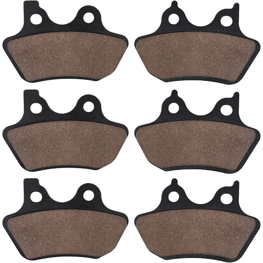 Cyleto Front Rear Carbon Fiber Brake Pads for Harley-Davidson Touring FLHT/FLHTi Electra Glide Standard 00-07 V-Rod 02-04 FXDXi Super Glide Sport 04-05