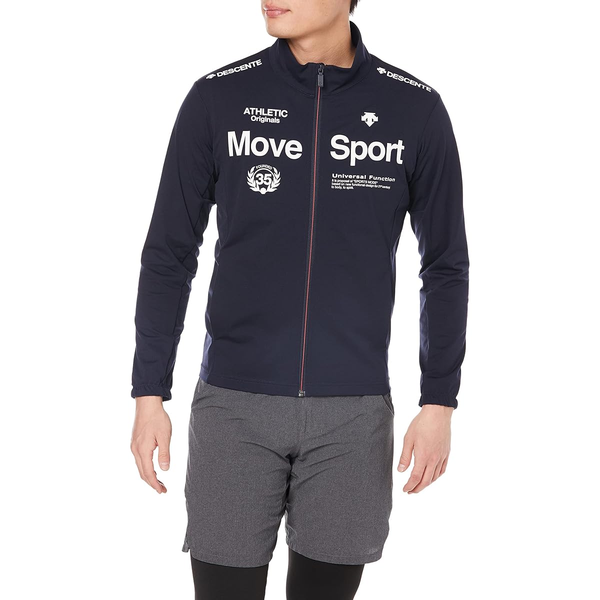 [Move Sports] Warm-up Jacket, Training Stand Jacket, Sweat Absorbent, Quick Drying, Windproof, Men's NV O