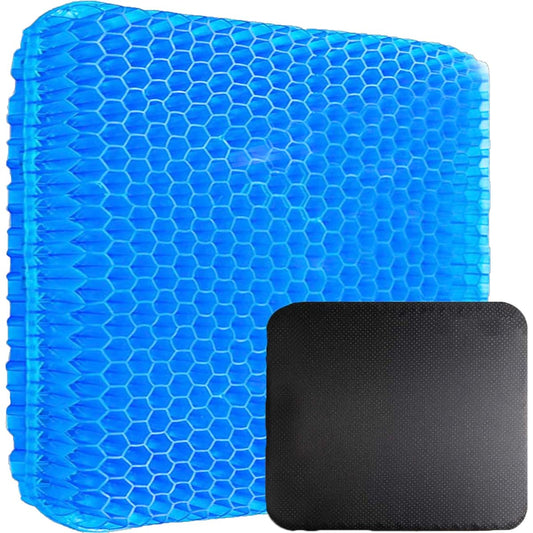 Gel Cushion, Seat Cushion, Breathable, Body Pressure Dispersion, Double Design, Zero Gravity Cushion, For All Seasons, Comes with Cushion Cover (L1)