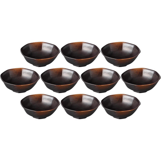 Set of 10 Yakitome octagonal 5.0 inch bowl [15.2 x 14.8 x 5.8cm] [Medium bowl]