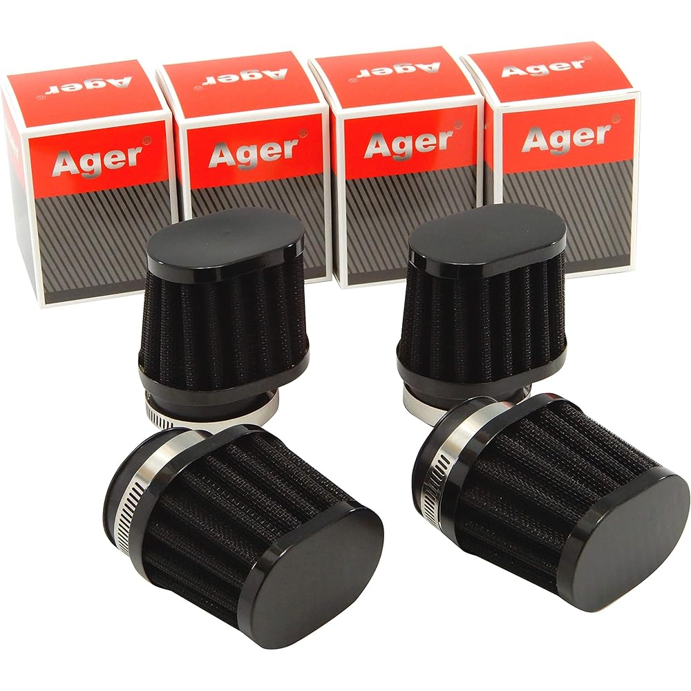 Ager 50mm Oval Power Filter Black x Black 4 Pack