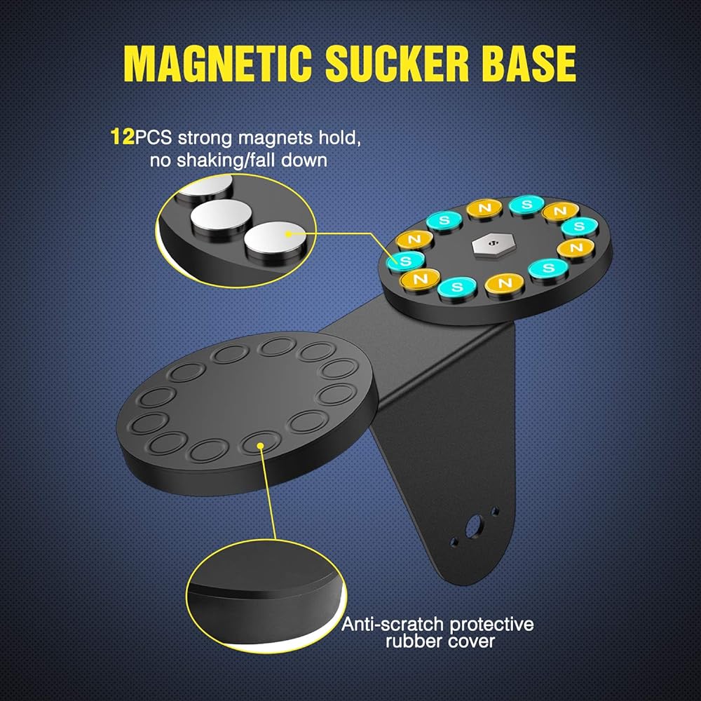 NILIGHT 2 Magnetic Base LED Light Bar Mount Bracket Strong Fucker Holder Straight Curve Side Mount LED Bar Food Roof for LED Bar