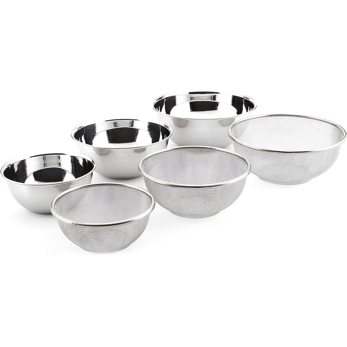 Made in Japan, 18-8 stainless steel colander, elite colander colander bowl set of 6 (16.5cm+19.5cm+22.5cm) B-2