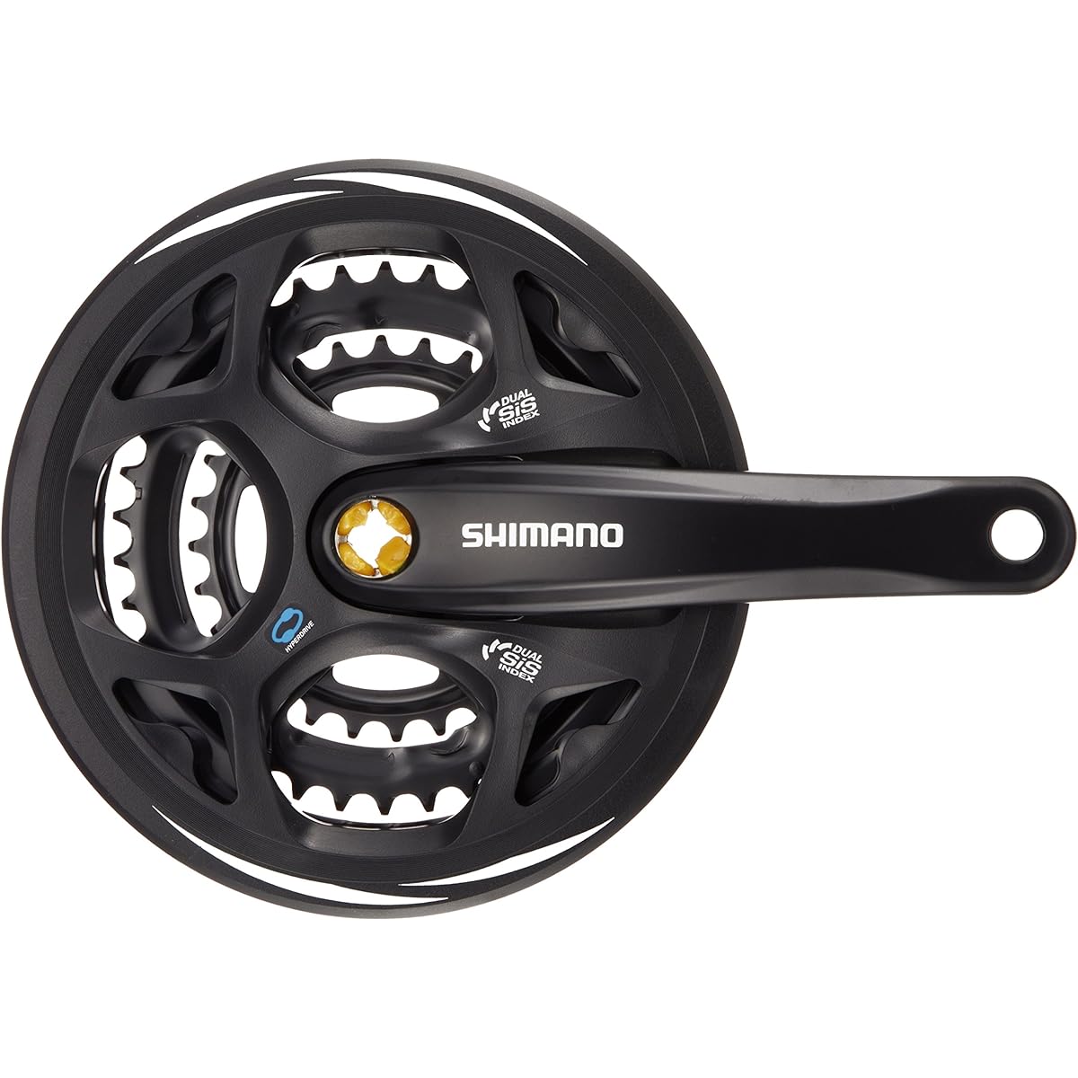 SHIMANO Front Chainwheel (MTB) FC-M311-L Black 48×38×28T 175mm 8S/7S with Chain Guard Compatible BB Square Shaft 122.5mm (LL123) EFCM311E888CL ALTUS
