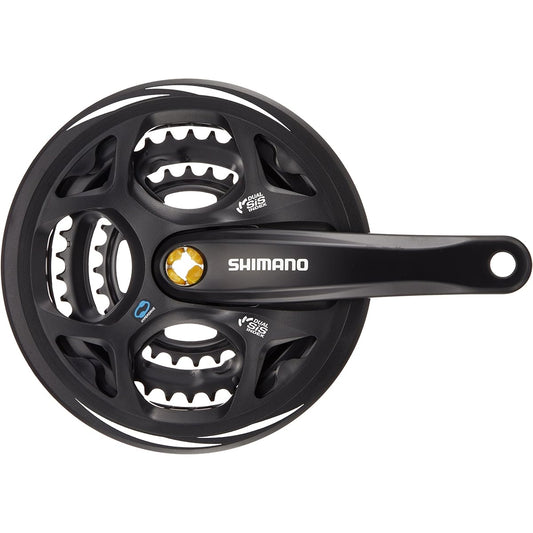 SHIMANO Front Chainwheel (MTB) FC-M311-L Black 48×38×28T 175mm 8S/7S with Chain Guard Compatible BB Square Shaft 122.5mm (LL123) EFCM311E888CL ALTUS