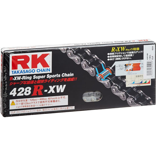 RK (RK) Drive Chain 428R-XW 130L Caulking Joint Steel