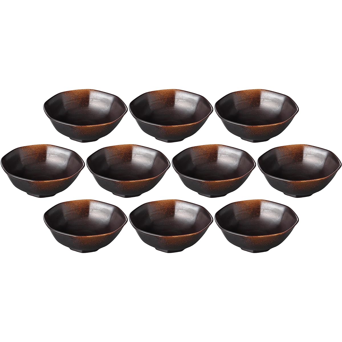 Set of 10 octagonal 4.0 inch bowls [12.2 x 12 x 4.5 cm] [Small bowl]