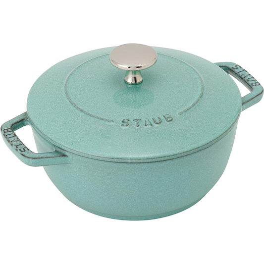 staub "Wanabe Sage Green S 16cm" Two Hand Cast Enamel Pot Rice Cooker 1 Cup IH Compatible [Authorized Japanese Product with Serial Number] Wa-NABE 40508-416