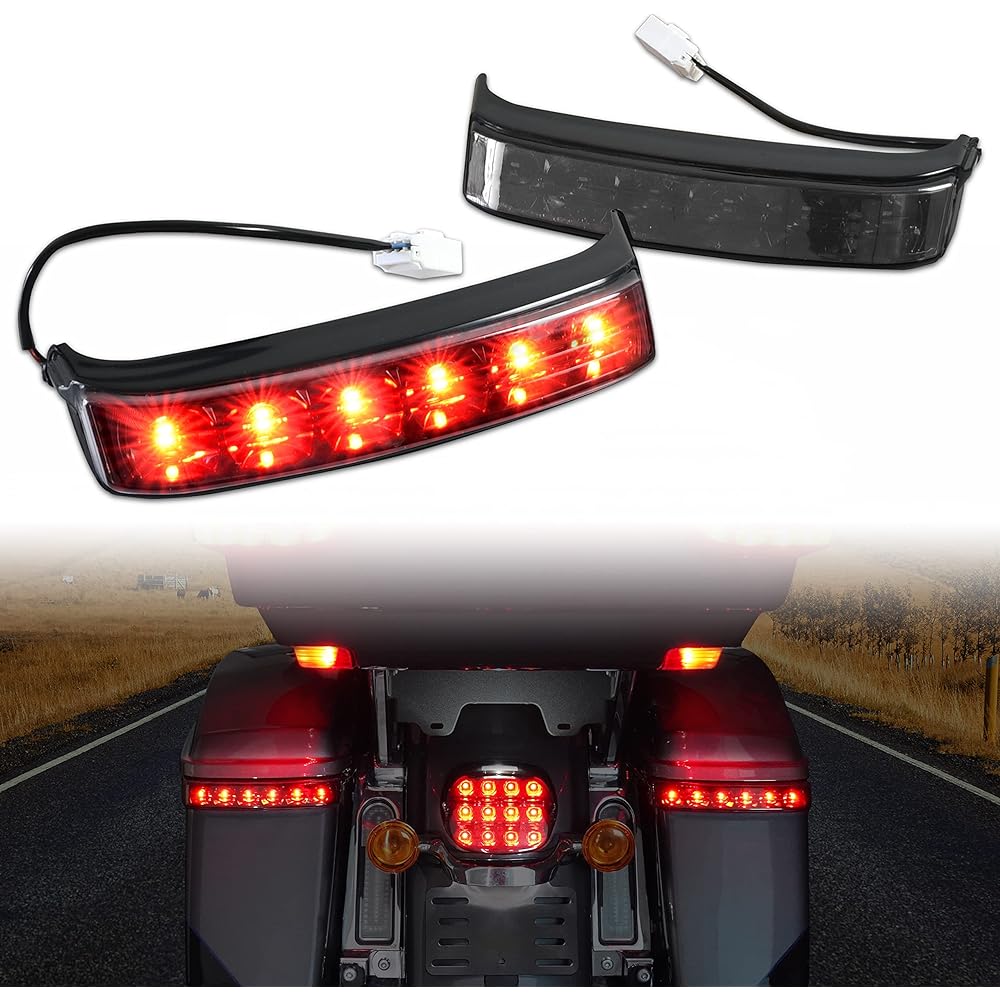 VEISUTOR LED Saddlebag Housing Tail Light Run Brake Turn Signal Light Lamp for Harley Touring Street Road Glide CVO Electra Glide Ultra Classic Ultra Limited CVO 2014-2022 (2 Pieces Smoked Lens)