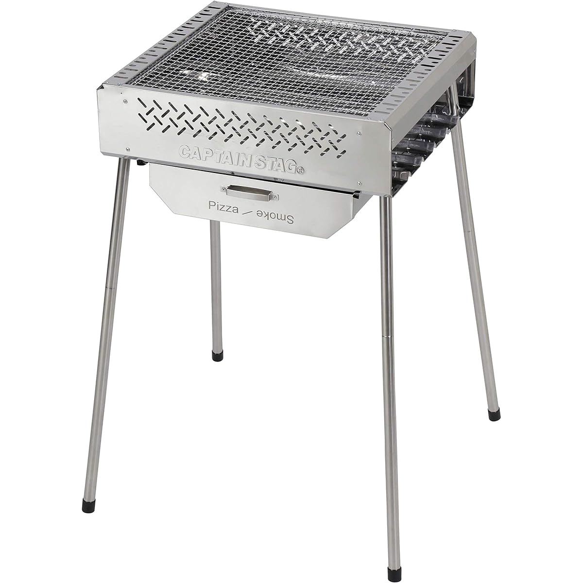 CAPTAIN STAG Barbecue Stove Grill Bonfire Pizza Oven Smoke 7-in-1 7-Way Multi-Fire Grill Stainless Steel Storage Bag Included UG-69/UG-2036