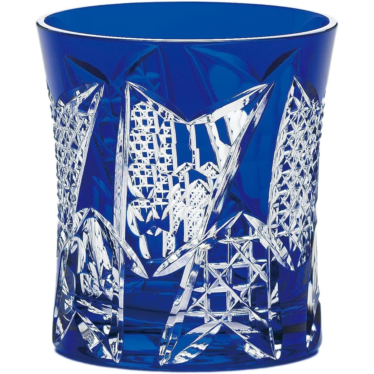 Toyo Sasaki Glass Yachiyo Kiriko Arrow Kasuri Pattern Blue 280ml Made in Japan LS19590SULM-C680