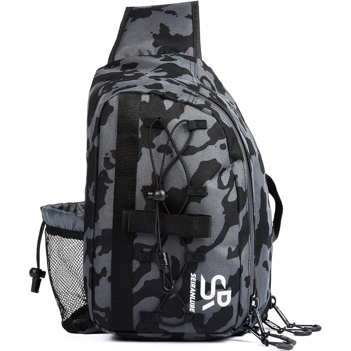 [Seiran Lure] Fishing Bag, Body Bag, Shoulder Bag SR-BG1 Fishing Bag, Fishing Tackle Bag, Outdoor Pack Rod Holder Included, Waterproof Back Side, Waterproof Zipper
