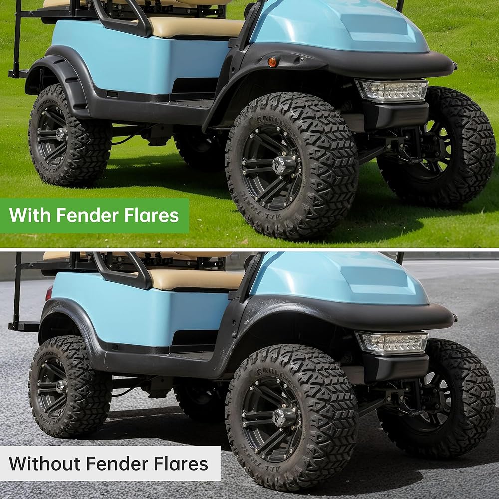 10L0L0L Golf Cart Standard Fender Flare Front and Rear Club Car Presedent Golf Cart With Metal Hardware (set of 4)