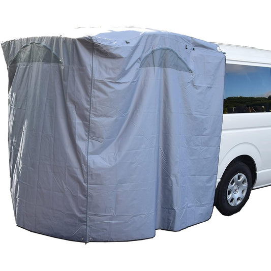 iBeamed Rear Gate Tarp Changing Room Living Tarp Sunshade Cover Type (With Blackout Metal Gray Window, Width 180)