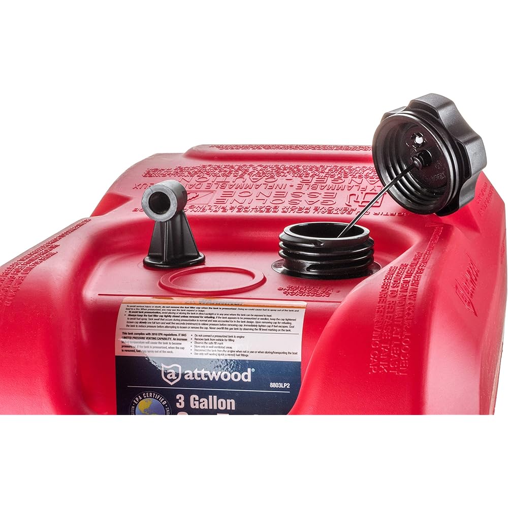 Attwood 8803LP2 3 Gallon EPA & CARB Certified Fuel Tank