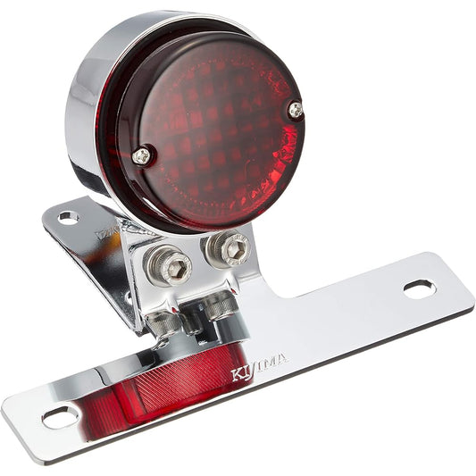 Kijima Motorcycle Tail Lamp LED Classic Tail Lamp Round L G18 12V23/8W Universal Plated 218-3013