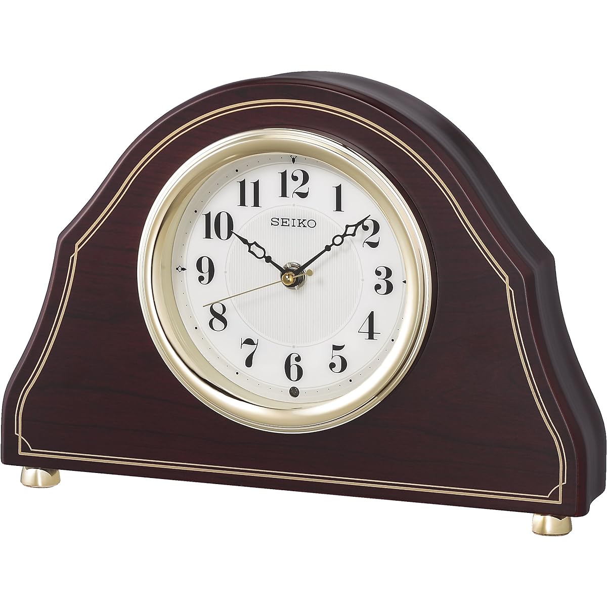 Seiko Clock Table Clock Radio Analog Wooden Frame Dark Brown Wood Grain Pattern Dark Brown Wood BZ239B SEIKO
