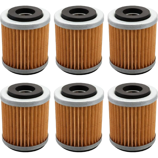 Cyleto Oil Filter for Yamaha YFM350 YFP350 YFM350X Warrior YFM350FW YFM400 Big Bear Wolverine YZ426F YZ250 YZ400F (Pack of 6)
