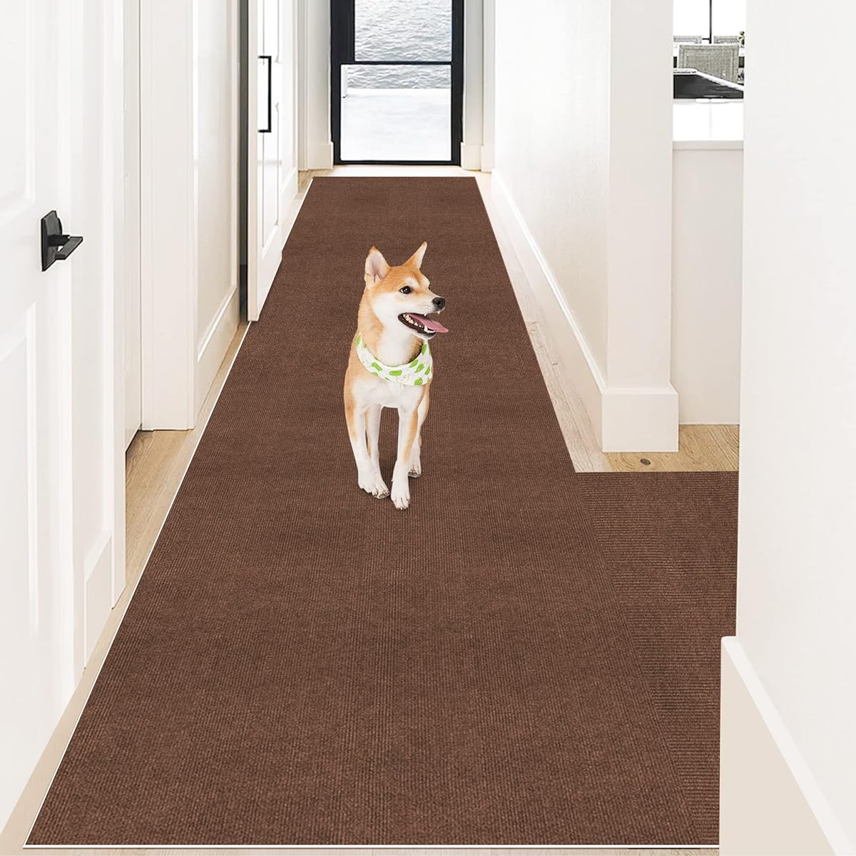 Hallway Mat Carpet Rug Rug Rug Carpet Washable AOHDM Stair Mat Approx. 600 x 60cm Non-Slip Kitchen Mat Brown Entrance Mat 4mm Suction Mat Long Mat Anti-Slip Suction Carpet Step Mat for Stairs Non-Slip Mat