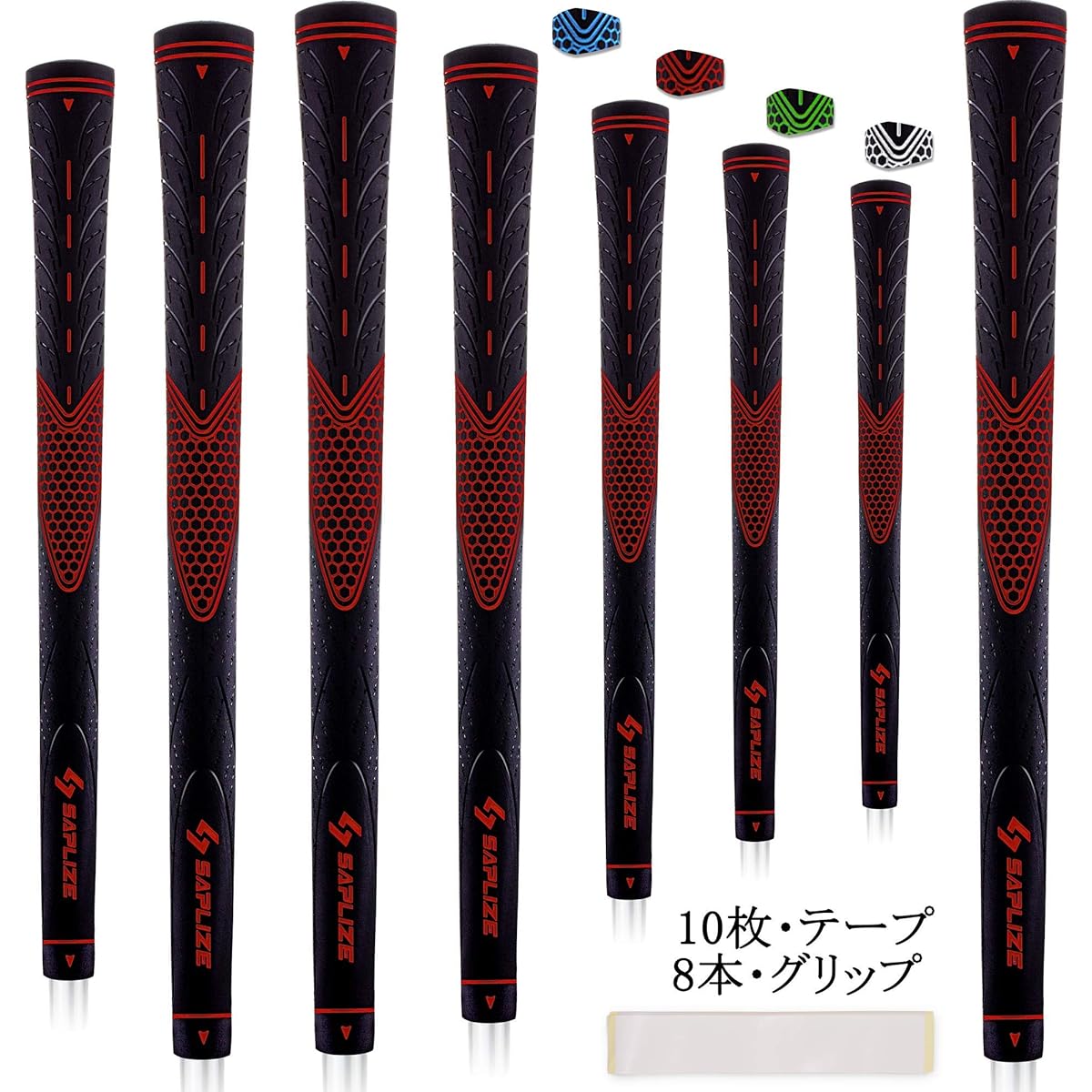 [Set of 8] SAPLIZE Non-slip Rubber Golf Grip (for Iron and Wood Clubs) 4 Colors