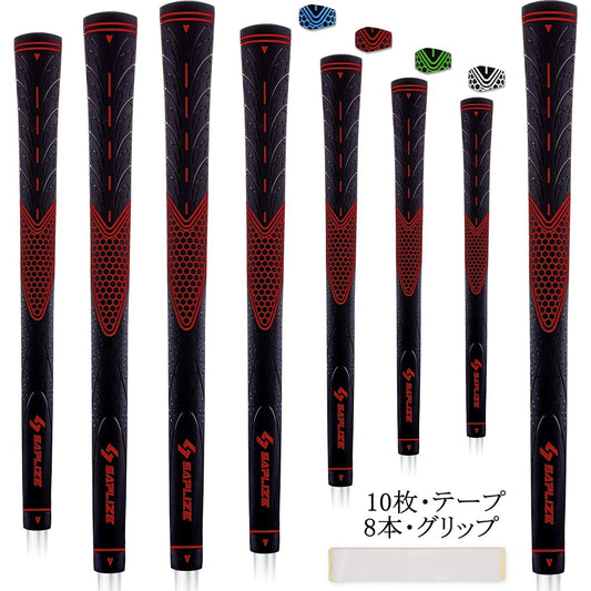 [Set of 8] SAPLIZE Non-slip Rubber Golf Grip (for Iron and Wood Clubs) 4 Colors