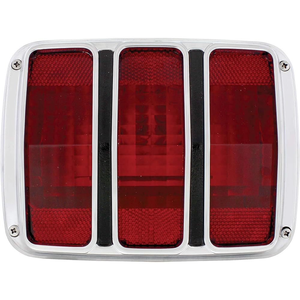 UNITED PACIFIC F6401 Tail Light Assembly 1964.5-66 Ford Mustang Polycarbonate Lens Chrom Castorim Tail Light replacement-1 Unit