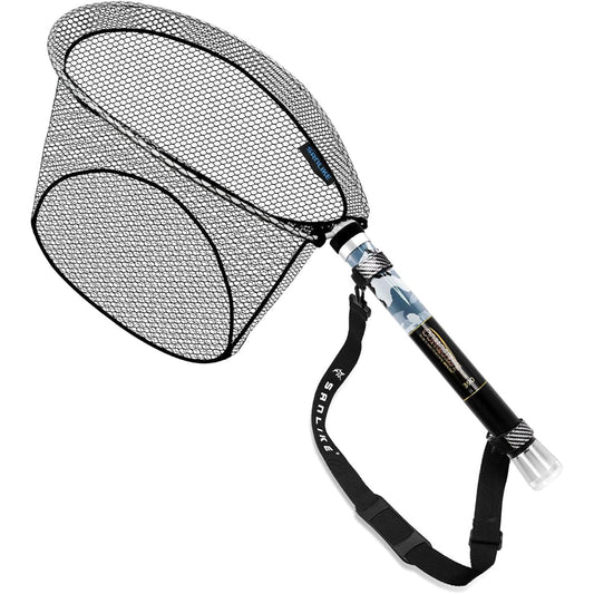 Tamo Net Landing Net Small Tama Handle Telescopic Tamo Net Tamo Net Made of Glass Fiber Compact For Freshwater/Saltwater 2.4m/2.7m/3m/3.3m/3.6m/3.9m (Tamo Net + Fishing Net Set)