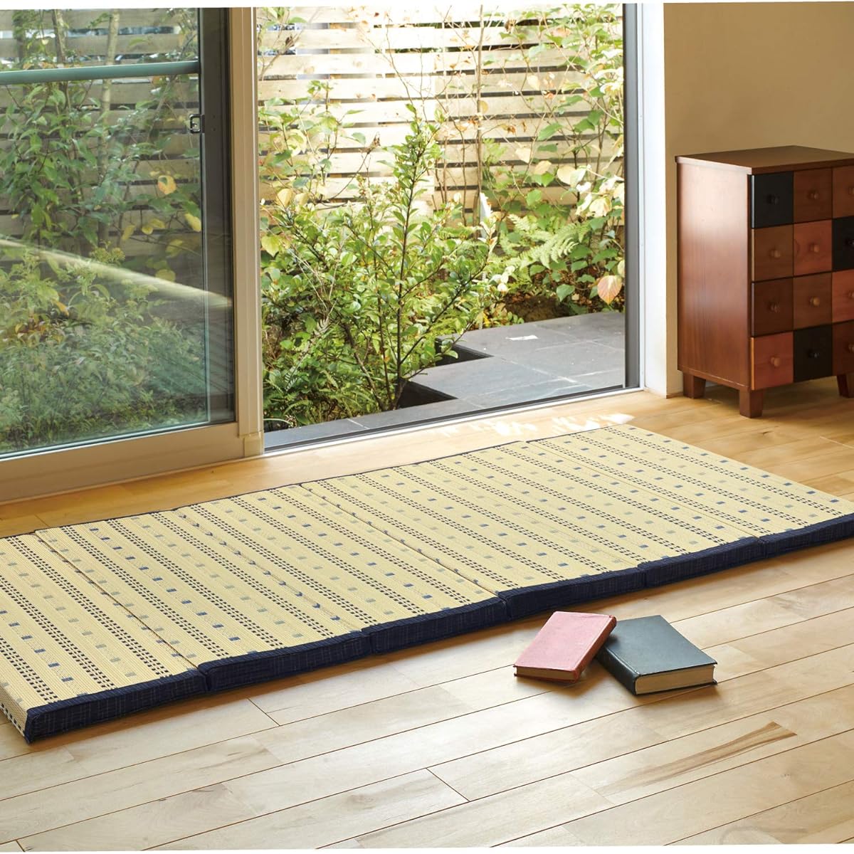 Hagiwara Igusa 6-Fold Mattress "Porco" Blue Approx. 80X180X4 Compact Storage 81922822