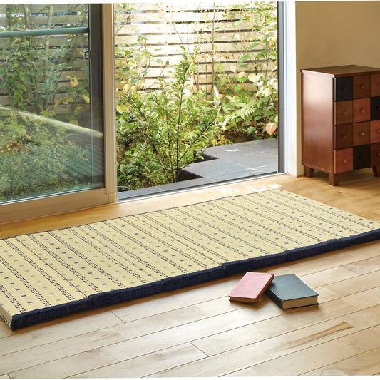 Hagiwara Igusa 6-Fold Mattress "Porco" Blue Approx. 80X180X4 Compact Storage 81922822