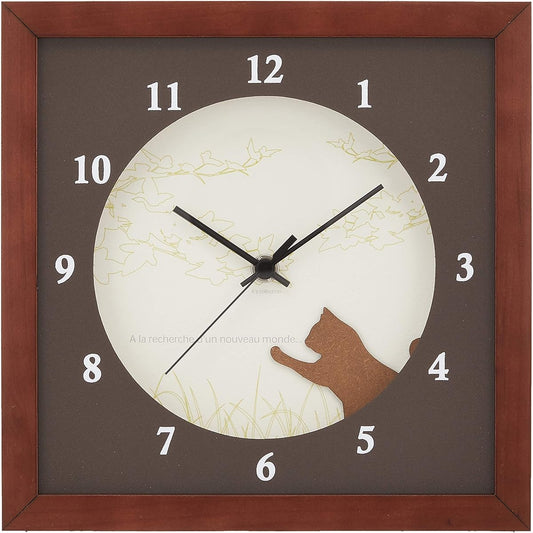 K-ART.JAPAN Table Clock/Wall Clock Brown Size: Width 22 x Height 22 x Thickness 4.5cm