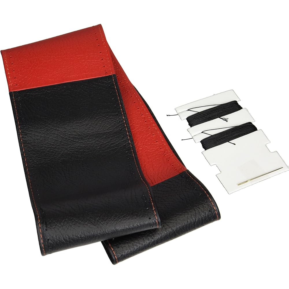 Domestic Genuine Cowhide King Leather Lace-up Handle Cover Red/Black S Size VA-88 938667