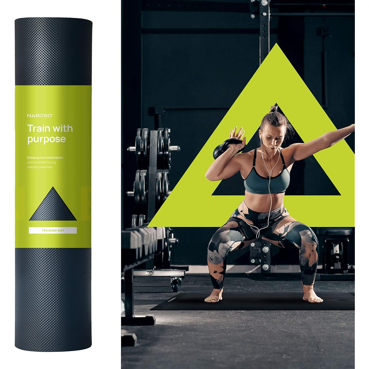 Naboso Barefoot Training Mat - Textured Home Gym Mat Stimulates Feet and Improves Foot Strength for Exercise & Rehabilitation