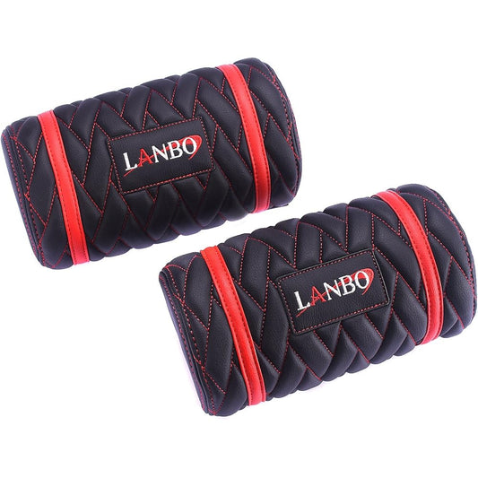 LANBO NECK PAD TYPE LUXE (Set of 2) Black leather x red stitch neck pad General purpose LUXE-NP-RED