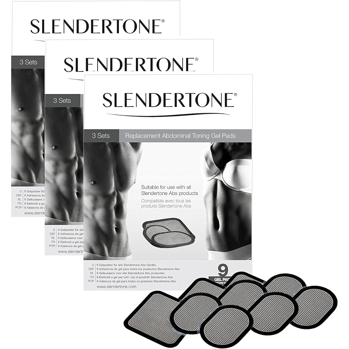 Slendertone regular replacement pads (3 pieces) x 3 sets [2010 latest package version] Bio Medical Research