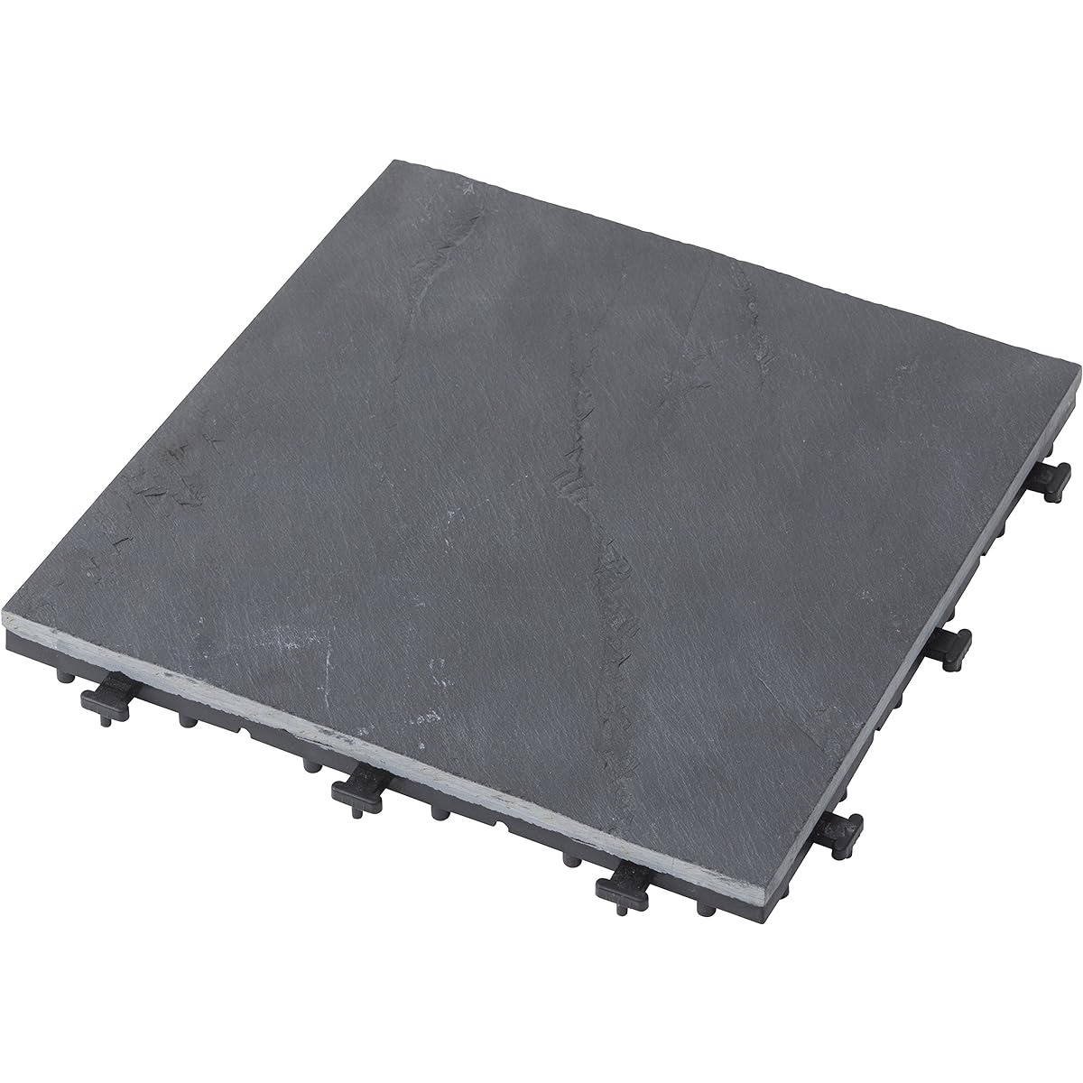 Takasho Just Lay Tiles Natural Stone Black Set of 9 Approx. W30 x D30 x H2.8cm