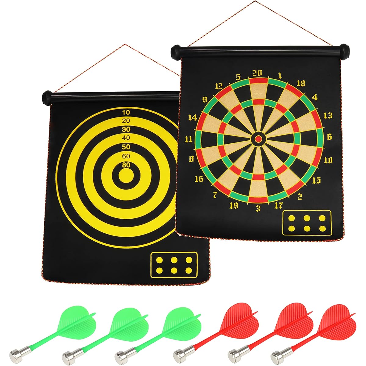 Macross Darts Indoor Household Toys Prize Parents and Children Wall Hanging Double Sided Mat Safety Magnetic Arrows x 6 Safety Darts Set MCT-19