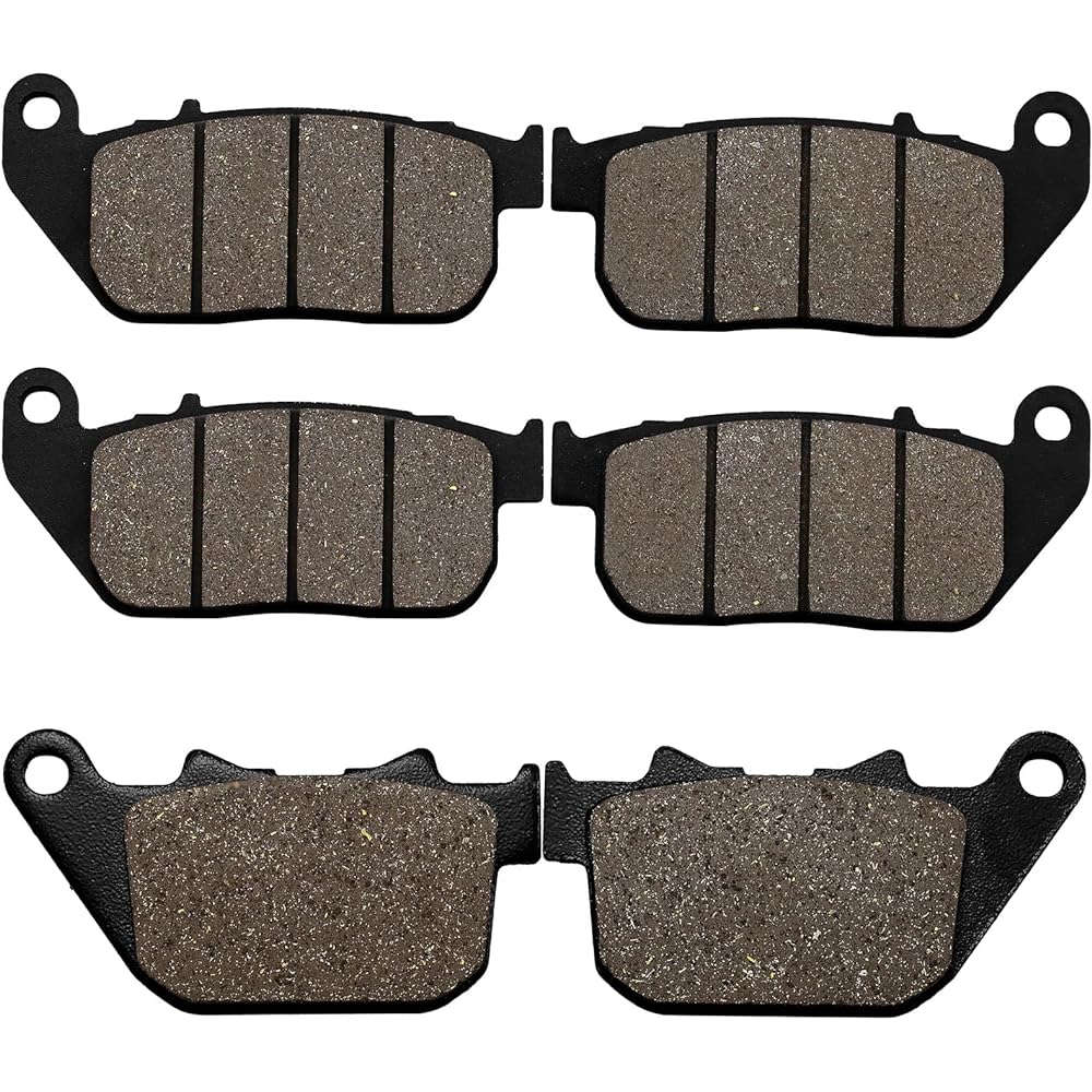 SOLLON Front and Rear Brake Pads Harley-Davidson XL883R Sportster 2005-2013 / XL883R Roadster 2010-2013 / XL1200R Sportster Roadster 2004-2008 /XL1200C Sportster Custom/XL883C Sportster Custom